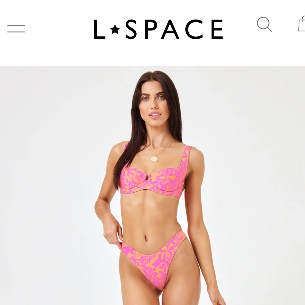 NWT L*Space Camellia Top in Path to Paradise, pink and orange